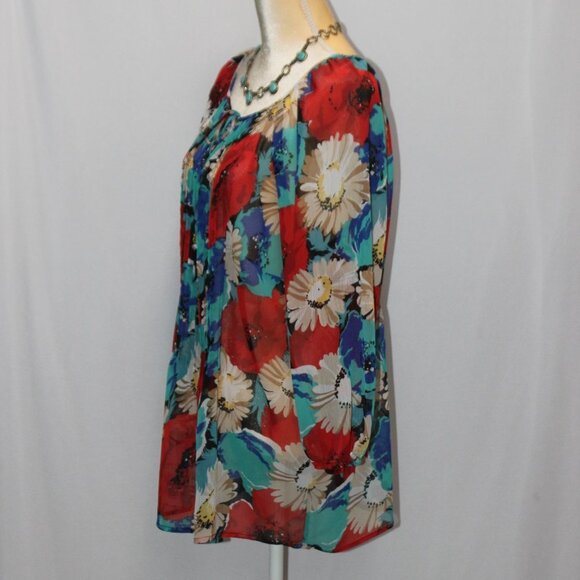 Charter Club Women Floral Multi-color Long Sleeve Top - Picture 4 of 11